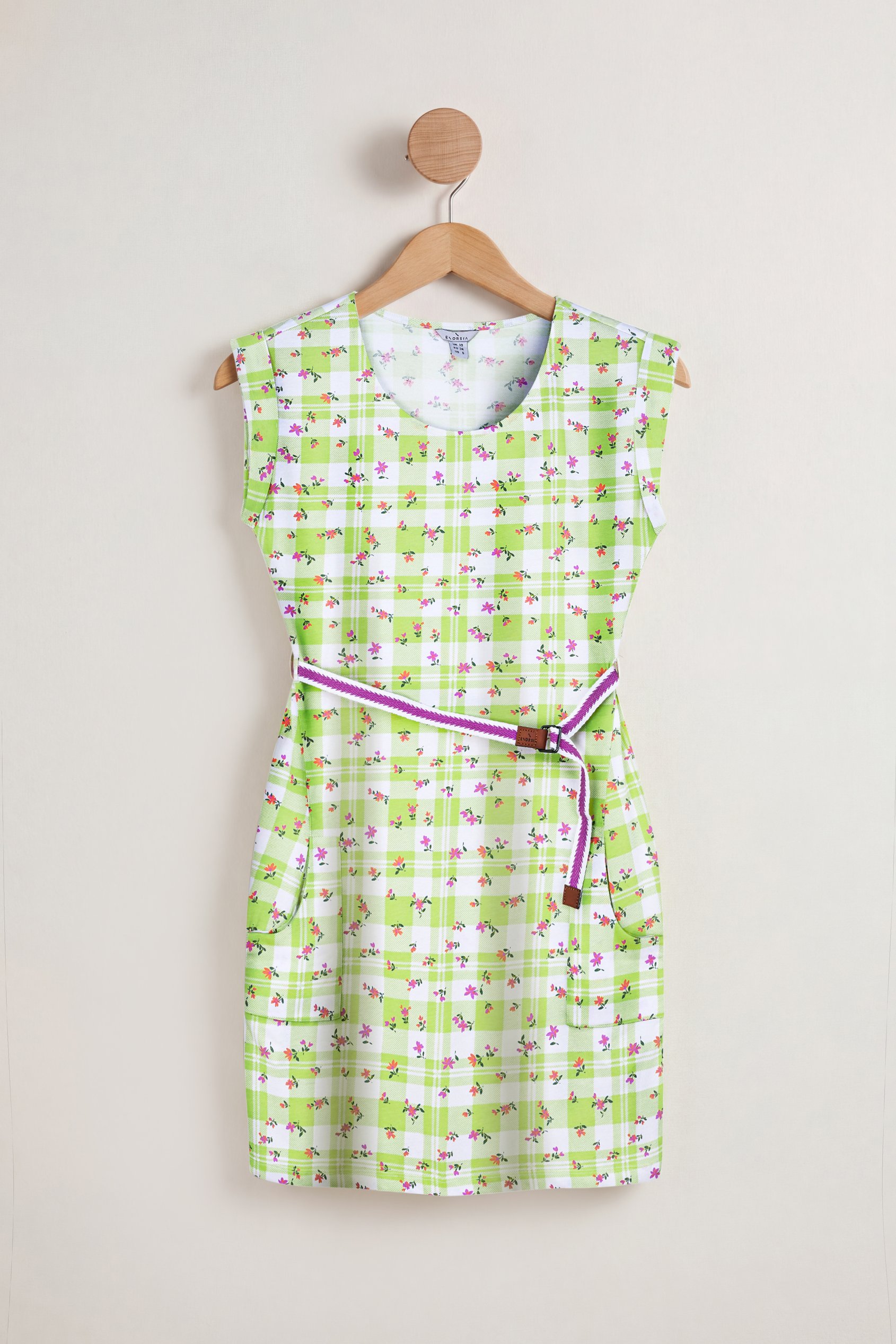 Belted Printed Jersey Dress