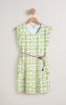 Belted Printed Jersey Dress