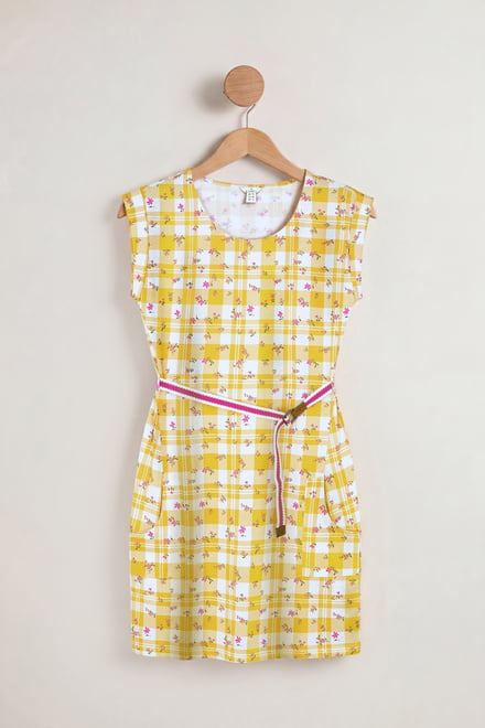 Belted Printed Jersey Dress