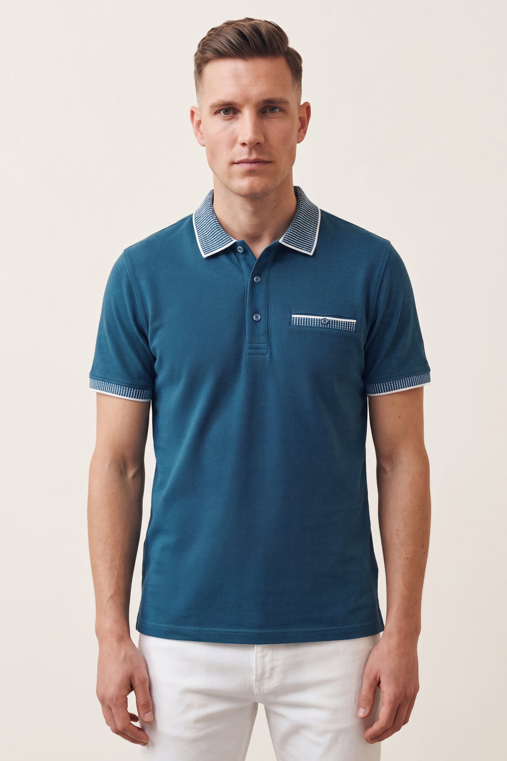 Men's Bird Eye Collar Polo Shirt