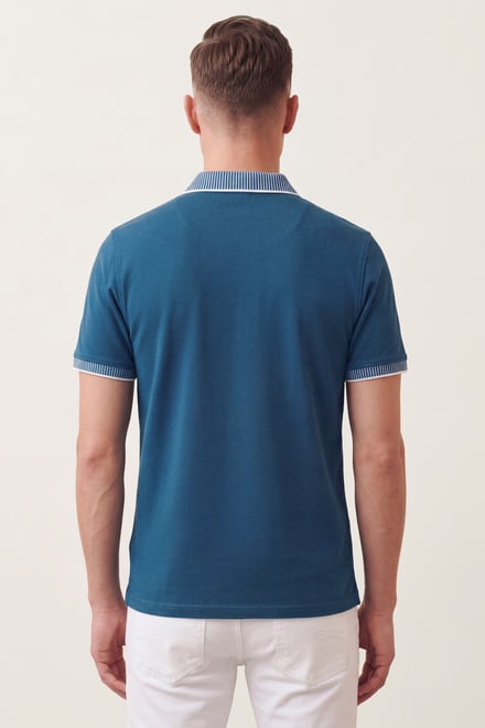 Men's Bird Eye Collar Polo Shirt