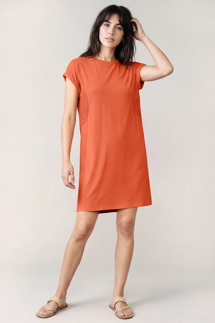 Patch Cut Lace Jersey Dress