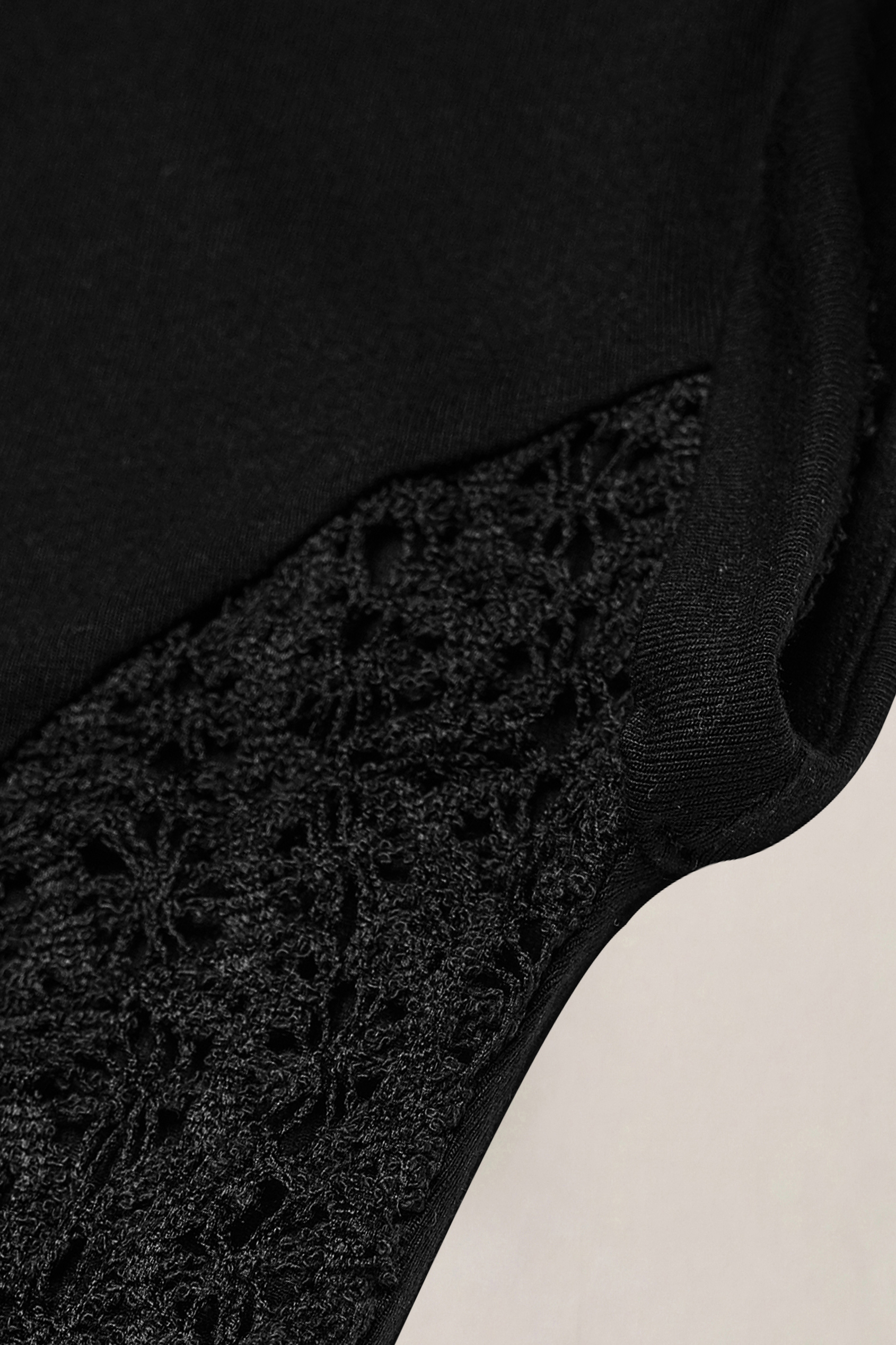 Patch Cut Lace Jersey Dress