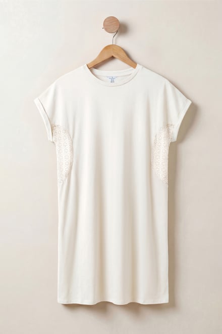 Patch Cut Lace Jersey Dress