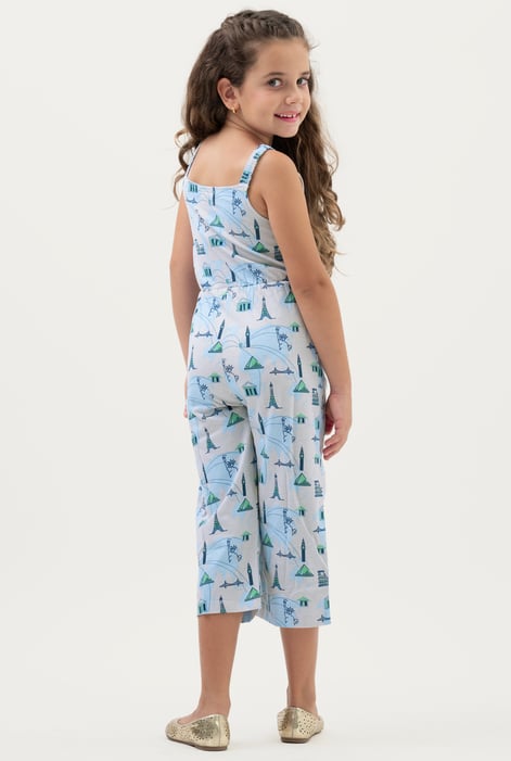 Girls Grey City Print Jumpsuit (12/18mths - 6/7yrs)