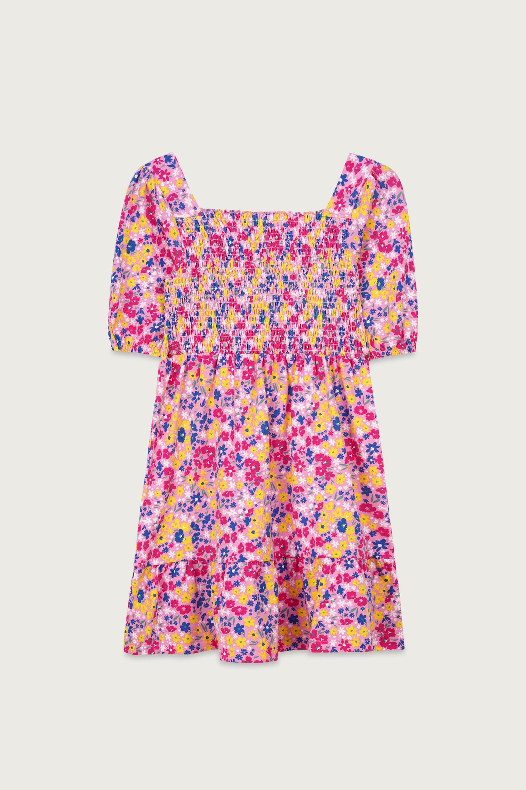 Girls Printed Smoky Tiered Dress ( 5yrs-11yrs)