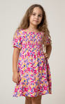 Girls Printed Smoky Tiered Dress ( 5yrs-11yrs)
