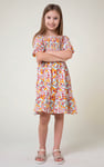 Girls Printed Smoky Tiered Dress ( 5yrs-11yrs)