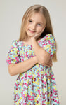 Girls Printed Smoky Tiered Dress ( 5yrs-11yrs)