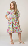 Girls Printed Smoky Tiered Dress ( 5yrs-11yrs)