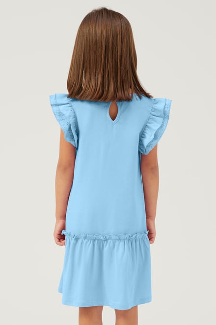 Girls Ruffle Sleeve Jersey Dress