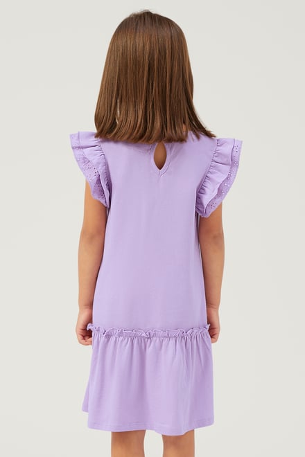 Girls Ruffle Sleeve Jersey Dress