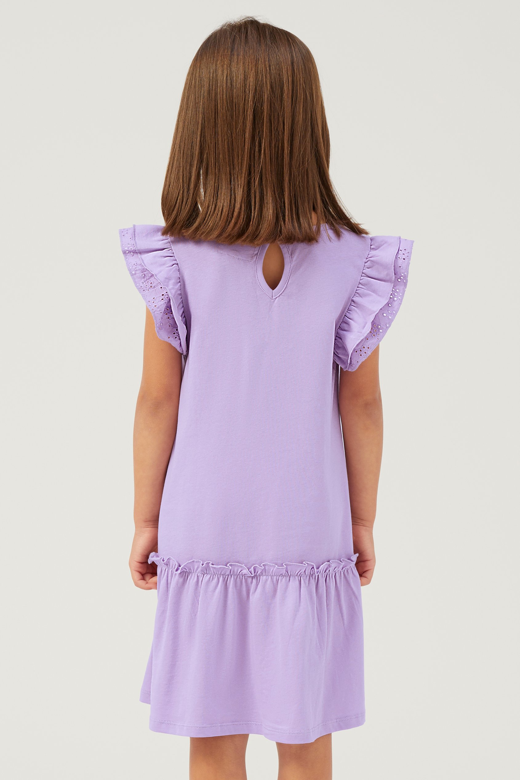 Girls Ruffle Sleeve Jersey Dress