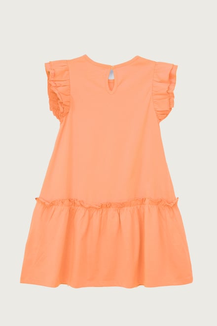 Girls Ruffle Sleeve Jersey Dress