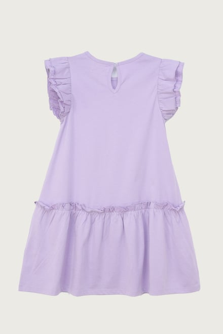Girls Ruffle Sleeve Jersey Dress