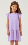 Girls Ruffle Sleeve Jersey Dress