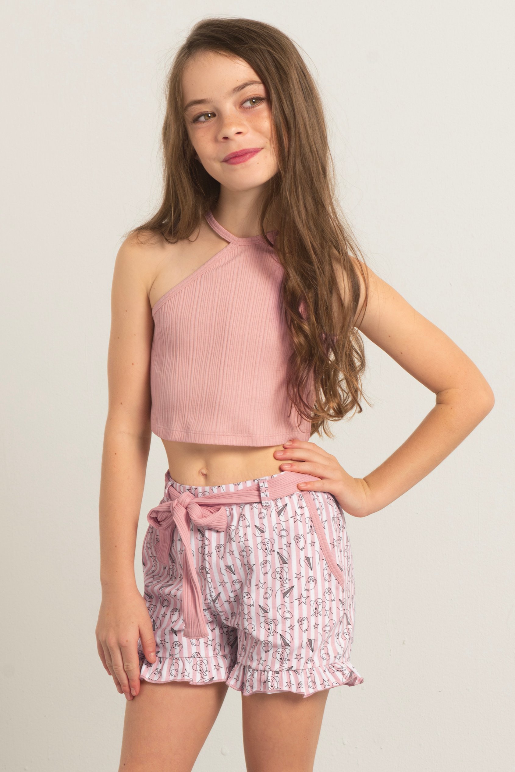 One Shoulder Top & Bottom Set(2/3yrs-8/9yrs)