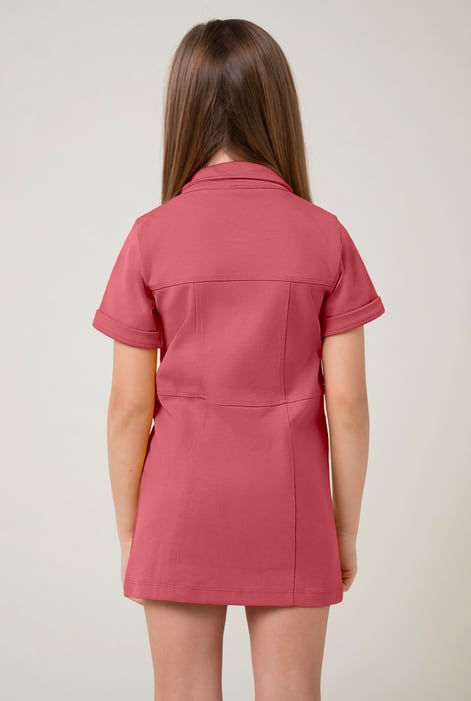 Red Utility Girls Shirt Dress (2yrs-9yrs)