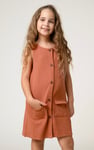 Girls Sleeveless Button Front Dress (2yrs-9yrs)