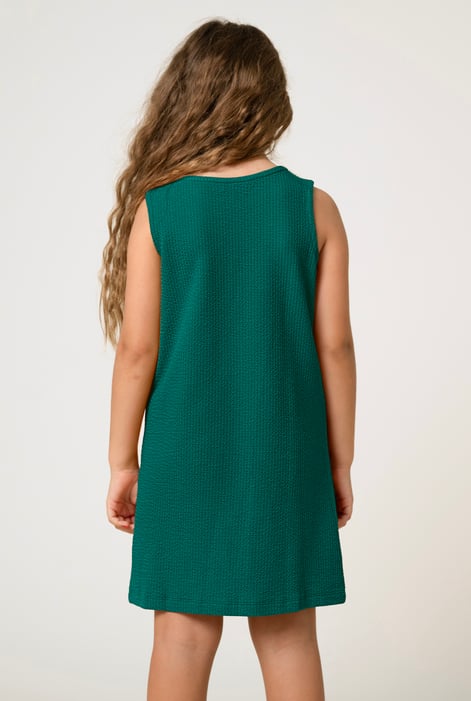 Girls Green Sleeveless Button Front Dress (2yrs-9yrs)