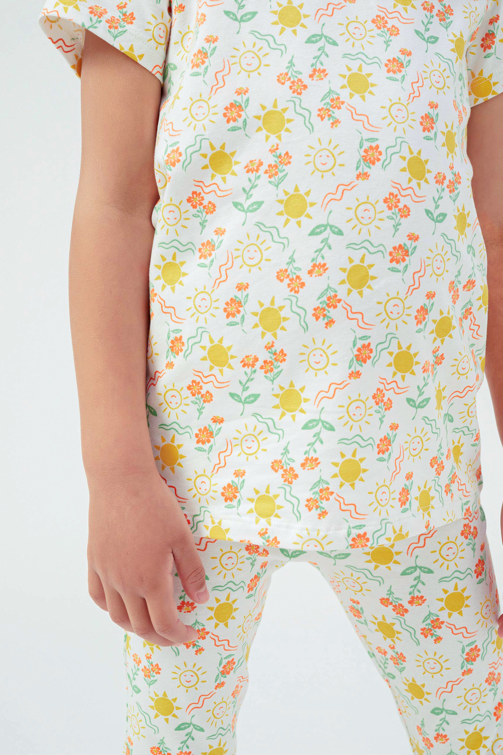 Girls Sun Flower Print Pyjama Set