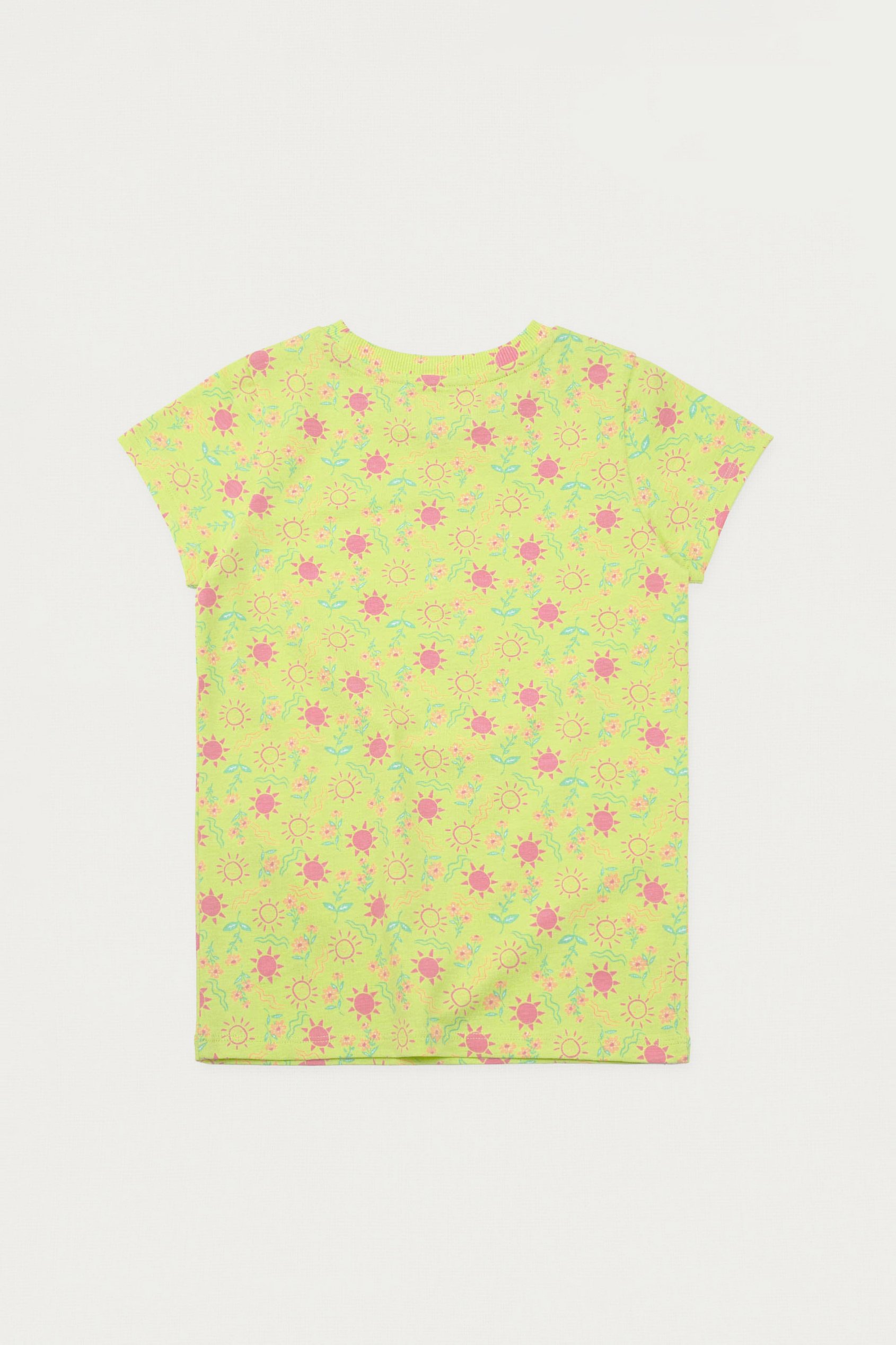 Girls Sun Flower Print Pyjama Set
