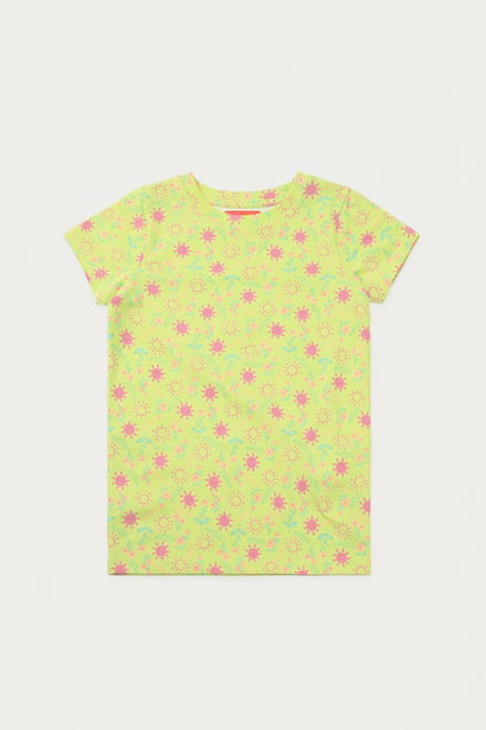 Girls Sun Flower Print Pyjama Set