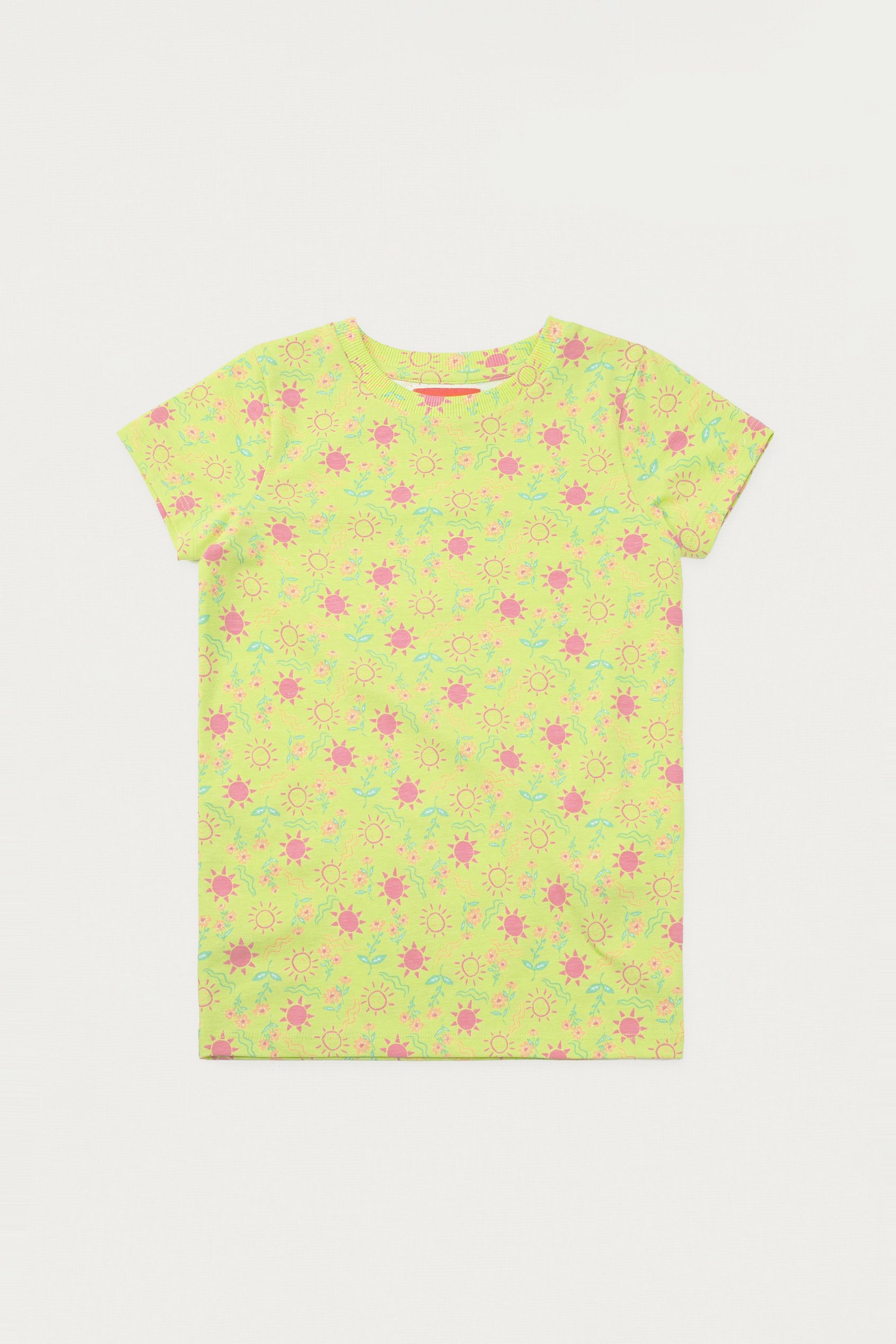 Girls Sun Flower Print Pyjama Set