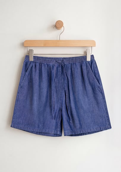 Women's Pull On Drawstring Denim Shorts