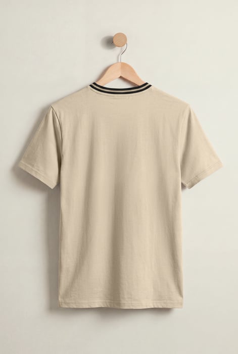 Mens Cream Crew Neck T-Shirt