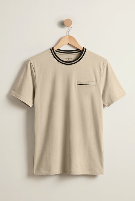 Mens Cream Crew Neck T-Shirt