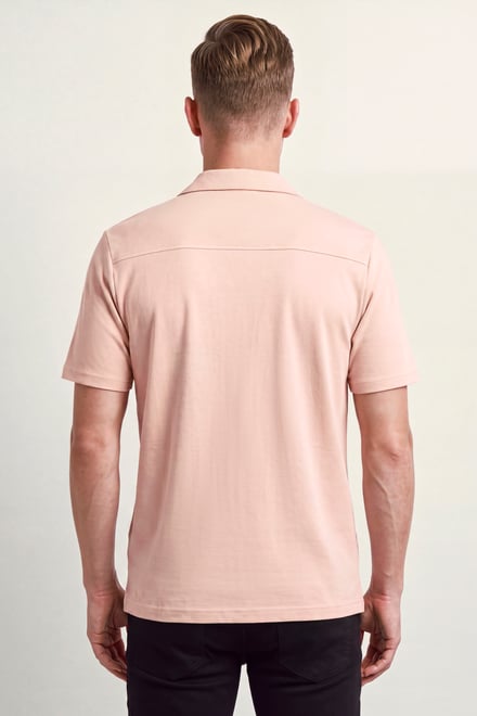 Men's Regular Fit Revere Collar Jersey Shirt
