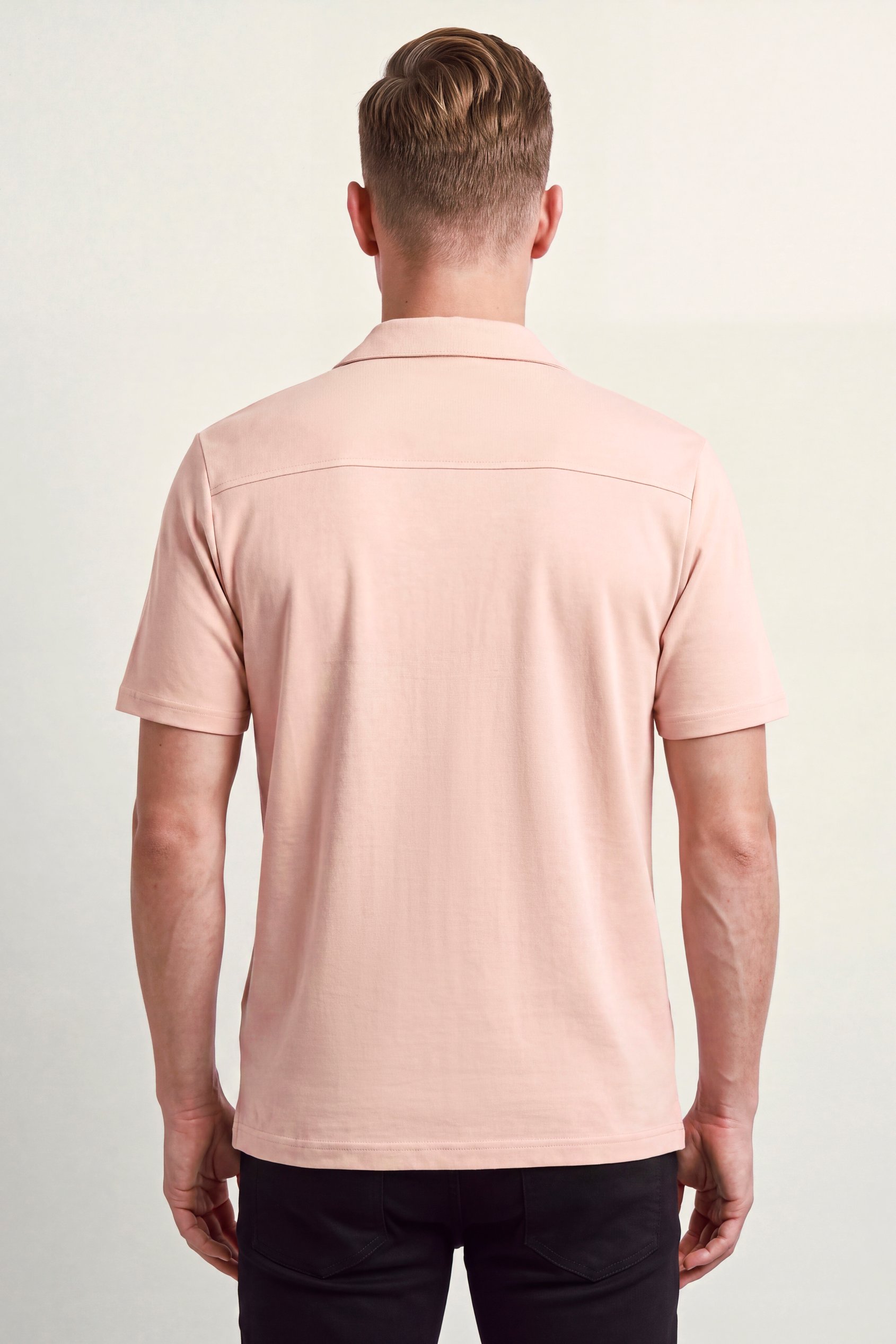Men's Regular Fit Revere Collar Jersey Shirt