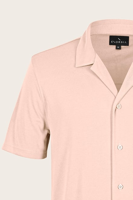 Men's Regular Fit Revere Collar Jersey Shirt
