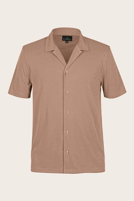 Men's Regular Fit Revere Collar Jersey Shirt