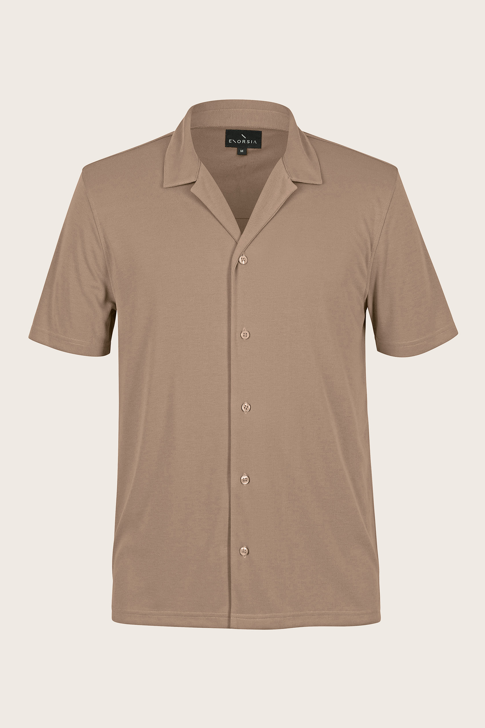 Men's Regular Fit Revere Collar Jersey Shirt