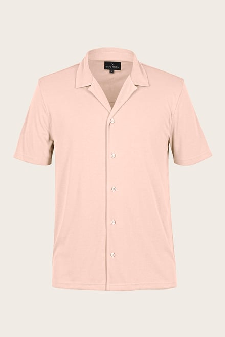 Men's Regular Fit Revere Collar Jersey Shirt