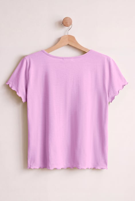 Women’s Pink Cotton Rich Lettuce Edge T-Shirt