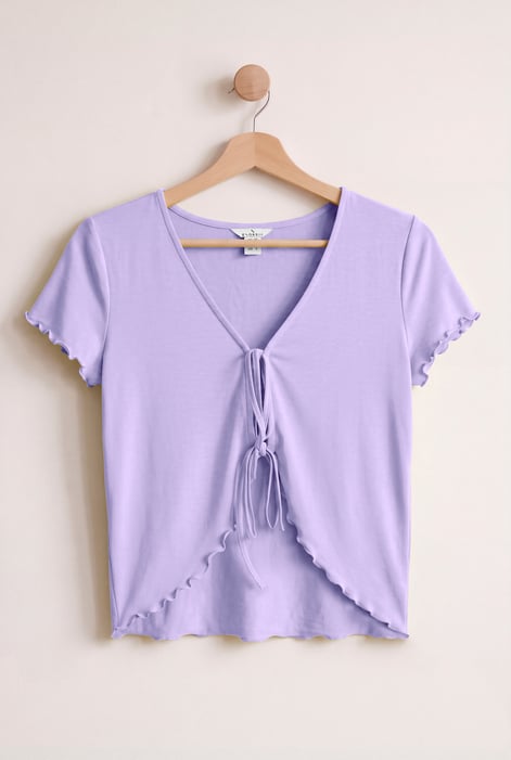 Women’s Blue Cotton Rich Lettuce Edge T-Shirt
