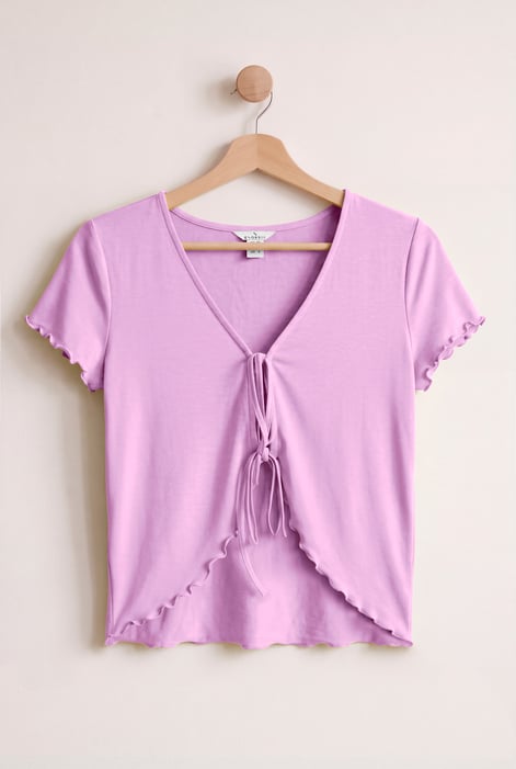 Women’s Blue Cotton Rich Lettuce Edge T-Shirt