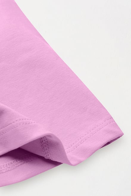 Shoulder Padded Cap-Sleeve Roll-Up T-Shirt