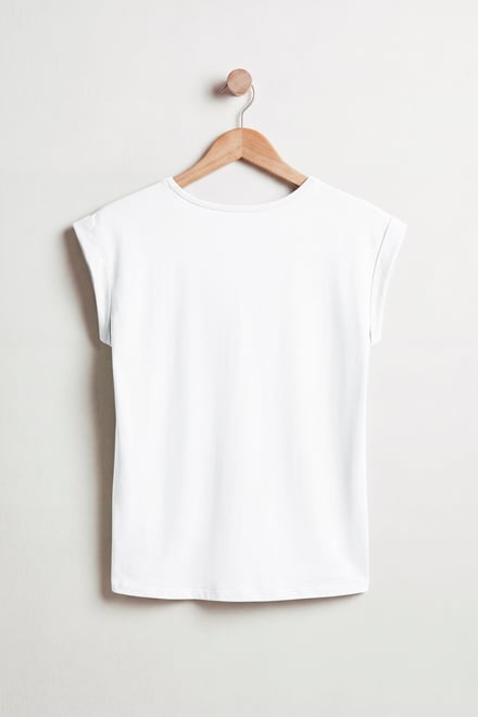 Shoulder Pad Roll Sleeve T-Shirt