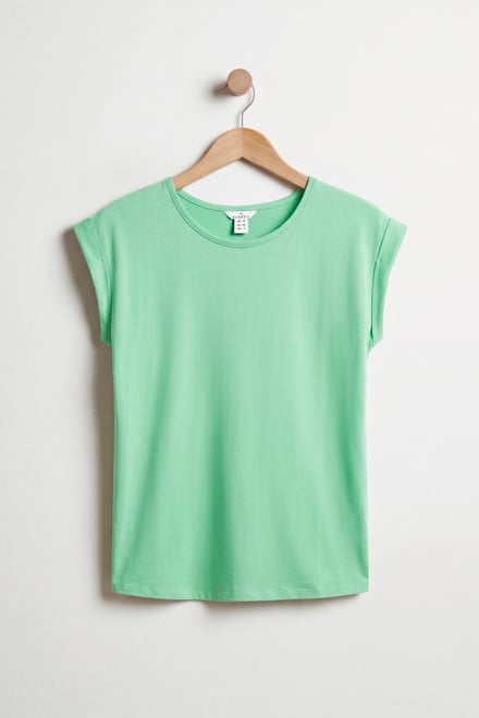Shoulder Pad Roll Sleeve T-Shirt