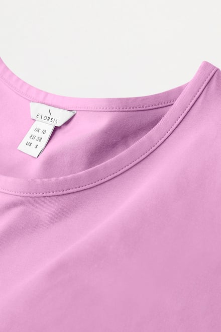 Shoulder Padded Cap-Sleeve Roll-Up T-Shirt