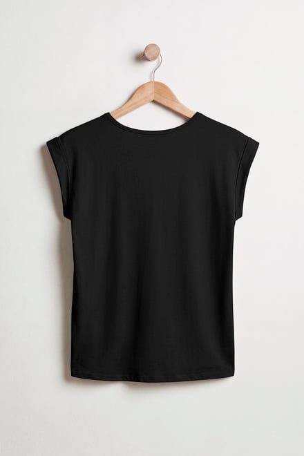 Shoulder Pad Roll Sleeve T-Shirt