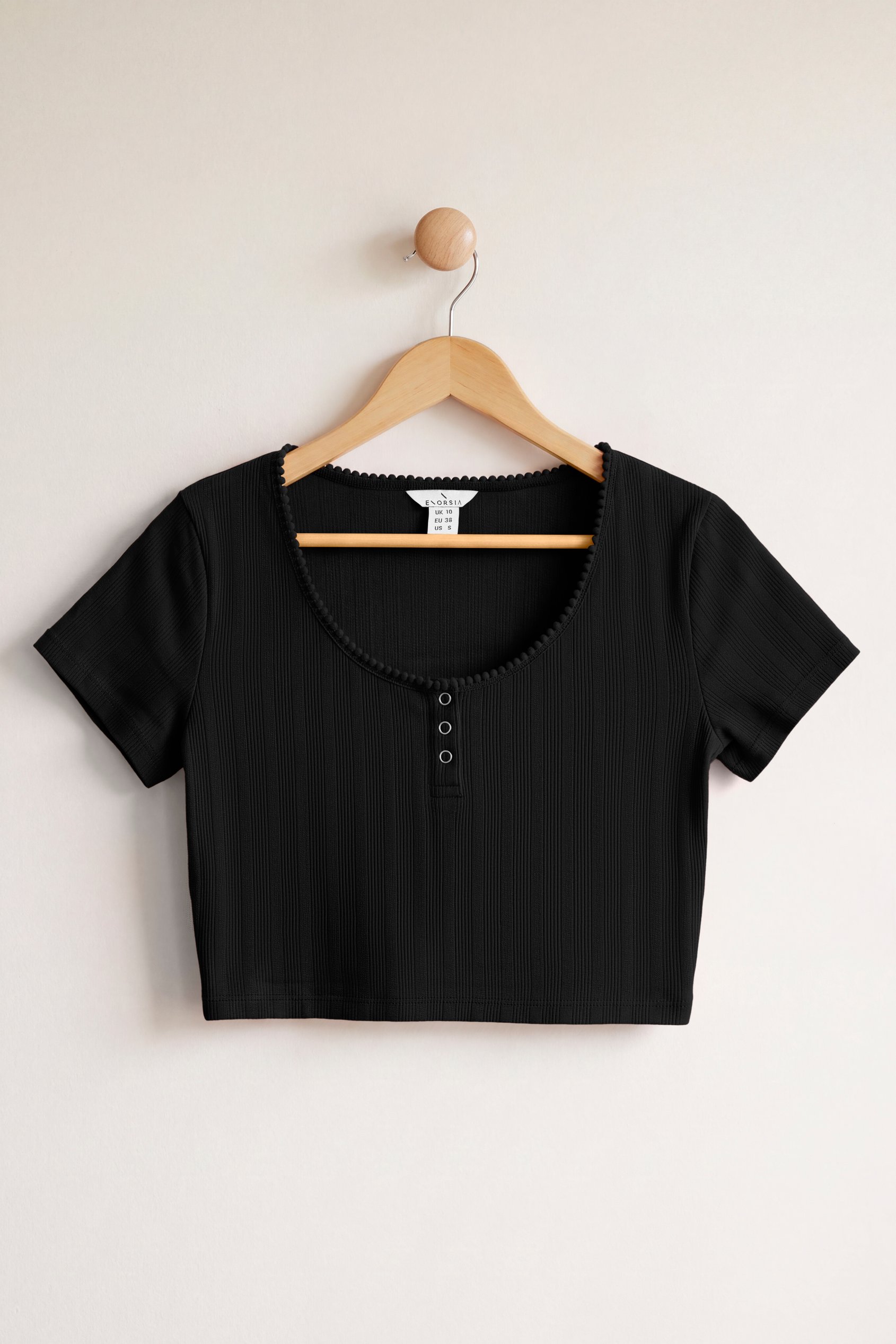 Ribbed Button-Up Short Sleeve T-Shirts