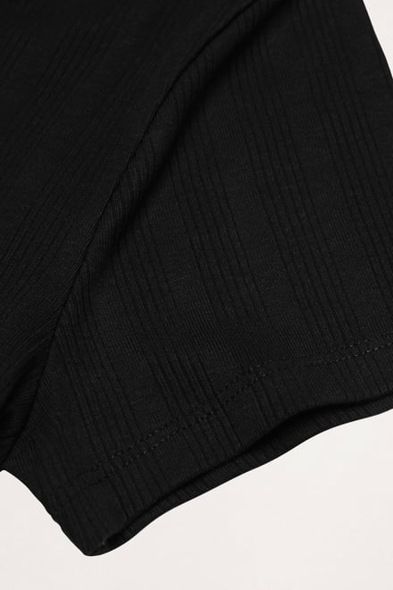 Ribbed Button-Up Short Sleeve T-Shirts