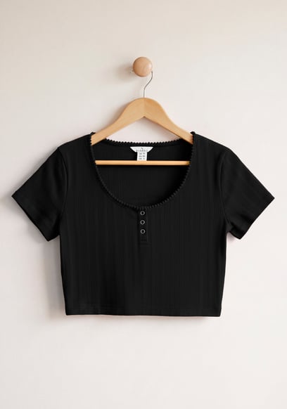 Women's Ribbed Button-Up Short Sleeve T-Shirts