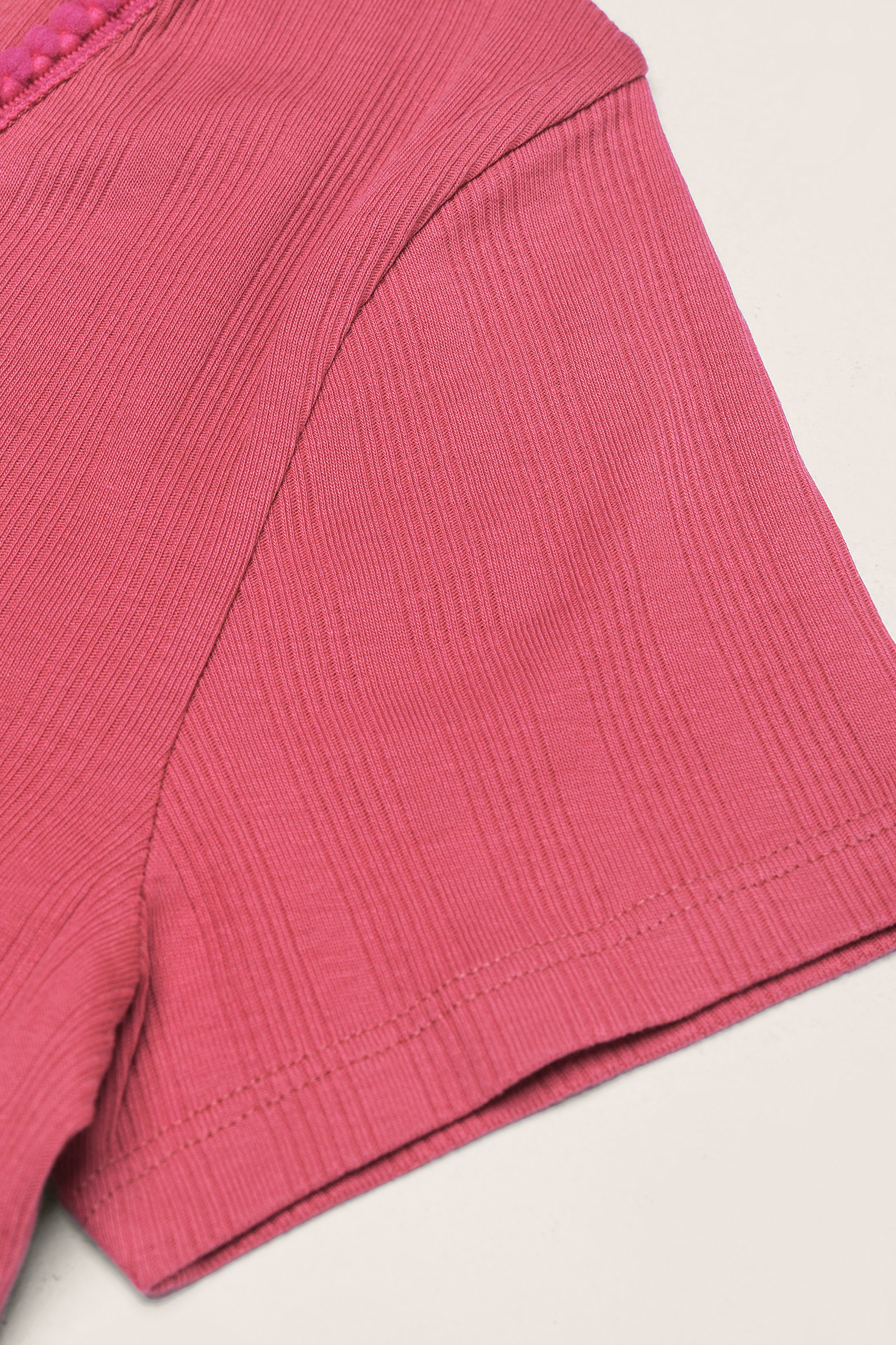 Ribbed Button-Up Short Sleeve T-Shirts