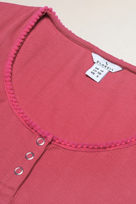 Ribbed Button-Up Short Sleeve T-Shirts
